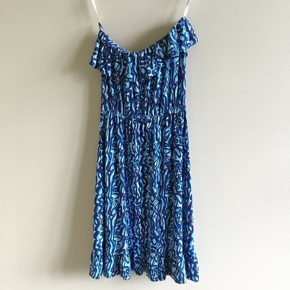Lilly‎ Pulitzer Flor Navy Oh Buoy Strapless Dress - Picture 7 of 7